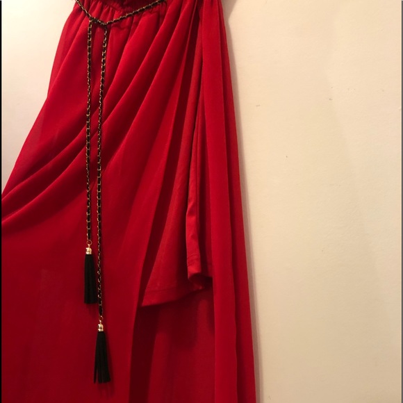 Long strapless dress w/ high slit (small) - Picture 3 of 6